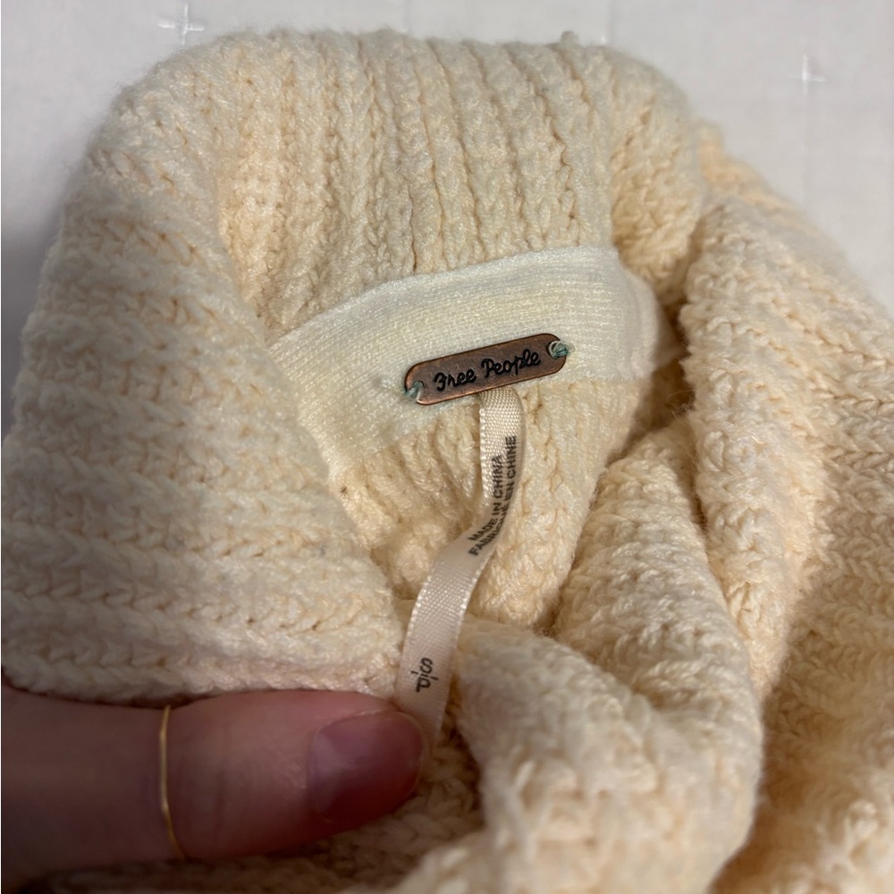 Cream free people oversized turtleneck